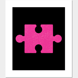 We "Click" - Pink puzzle piece Posters and Art